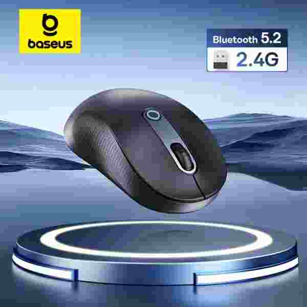 Baseus F02 Ergonomic Wireless Mouse (without Battery)  Wireless Mouse Gen 2 | Bluetooth 2.4G 4000 DPI Gaming Mouse