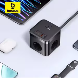 Baseus PowerCombo Cube 30W GaN Power Strip 7-in-1 with Surge Protection