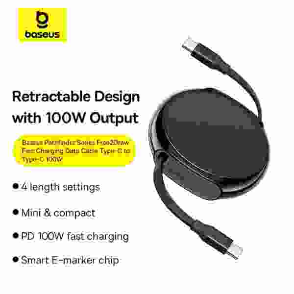 Baseus Retractable USB C Cable 100W - Image 2