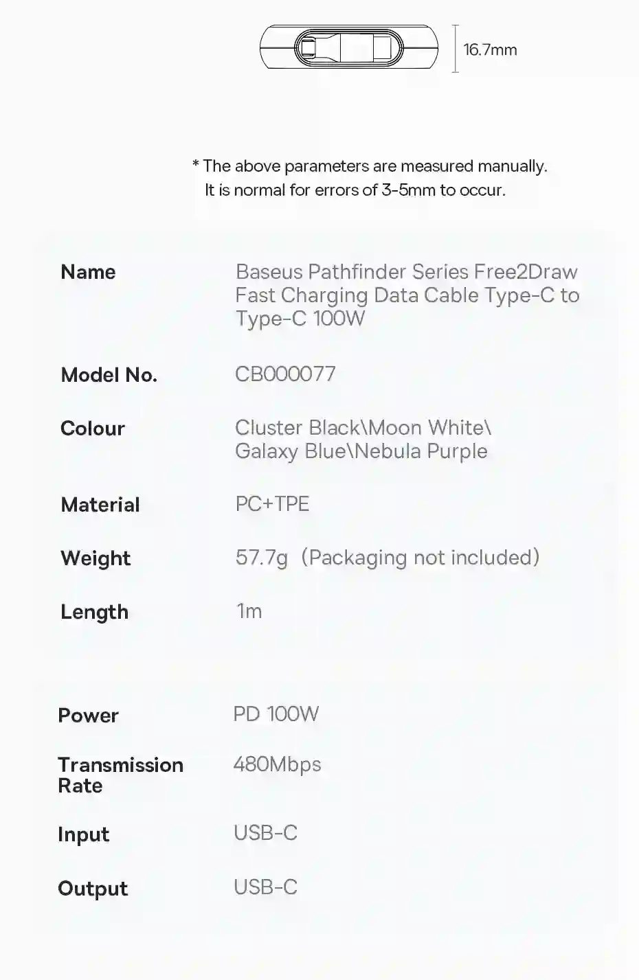Baseus Retractable USB C Cable 100W Cable for iPhone 15 Plus Pro Max Fast Charger Cable For MacBook iPad Charger Data Wire