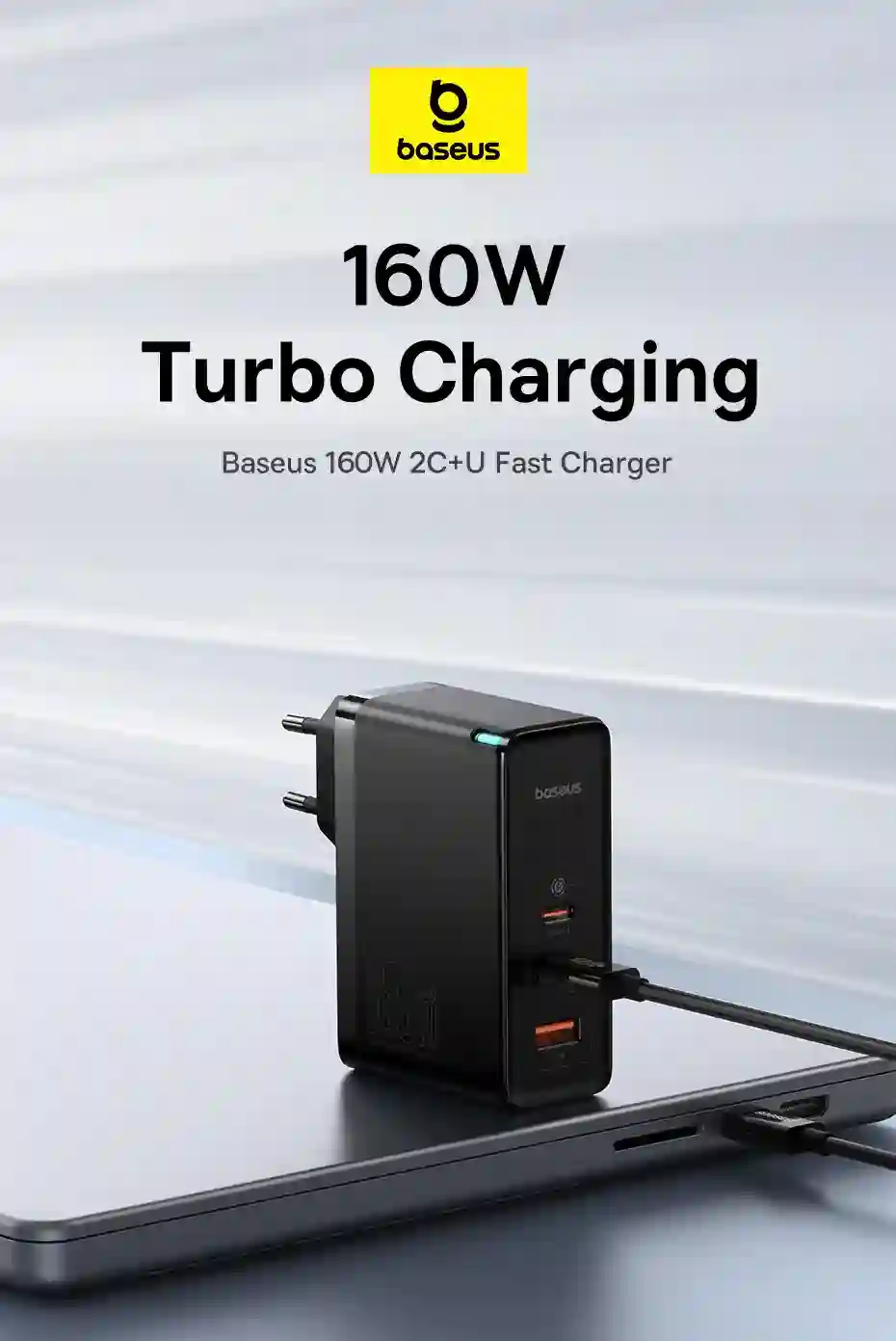 Baseus 160W GaN Charger For iPhone 15 14 13 Fast Charger For Laptop USB C Charger Support PD3.1 QC Phone Charger For Xiaomi