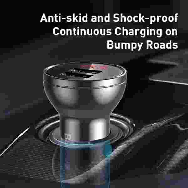 Baseus 4.8A Metal LED Car Charger - Image 4