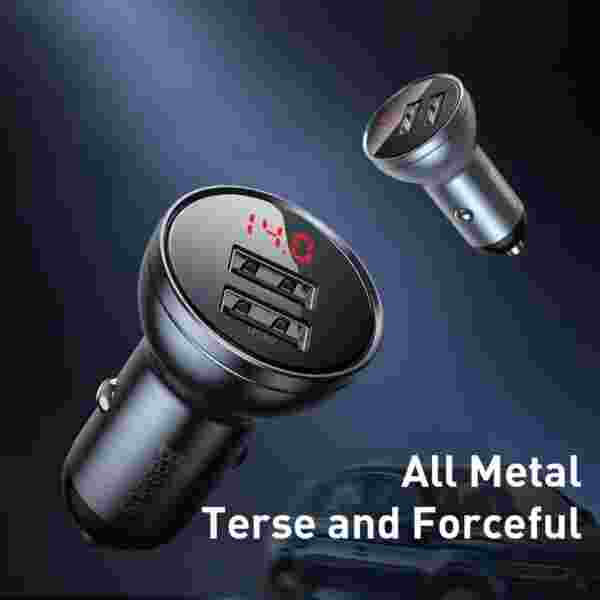 Baseus 4.8A Metal LED Car Charger - Image 3