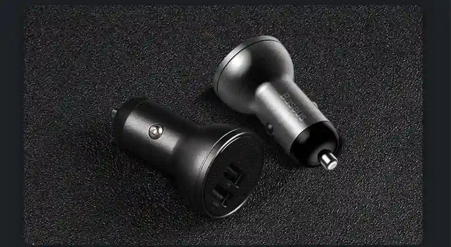 Baseus 24W USB Car Charger for Phone 4.8A Fast Mobile Phone Charger Adapter for Huawei Xiaomi with LED Display Car Phone Charger