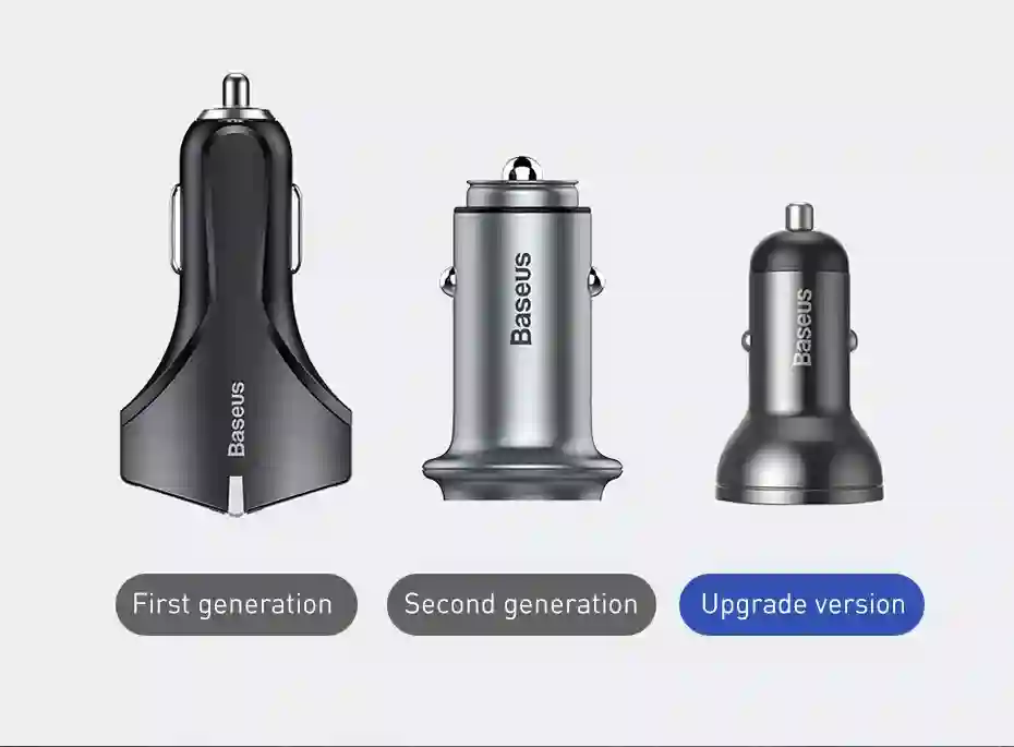 Baseus 24W USB Car Charger for Phone 4.8A Fast Mobile Phone Charger Adapter for Huawei Xiaomi with LED Display Car Phone Charger
