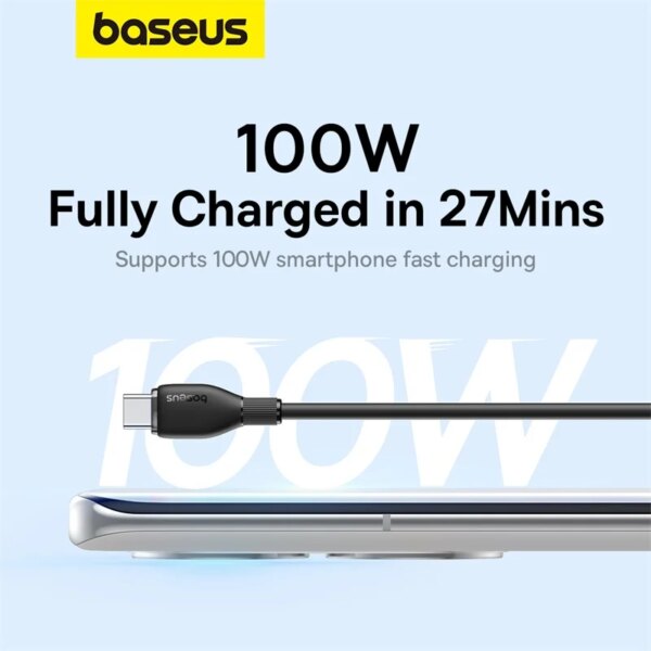 Baseus USB Type C Cable For Huawei Honor Xiaomi Samsung Super Charge 66W/100W Fast Charging USB C Charger Data Cable Wire Cord - Image 3
