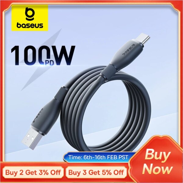 Baseus USB Type C Cable For Huawei Honor Xiaomi Samsung Super Charge 66W/100W Fast Charging USB C Charger Data Cable Wire Cord