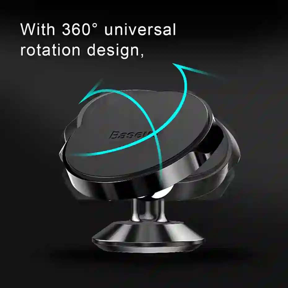 Baseus Magnetic Car Phone Holder for iPhone Xiaomi Huawei Full Rotation Metal Phone Holder Stand Sticker Universal Car Holder