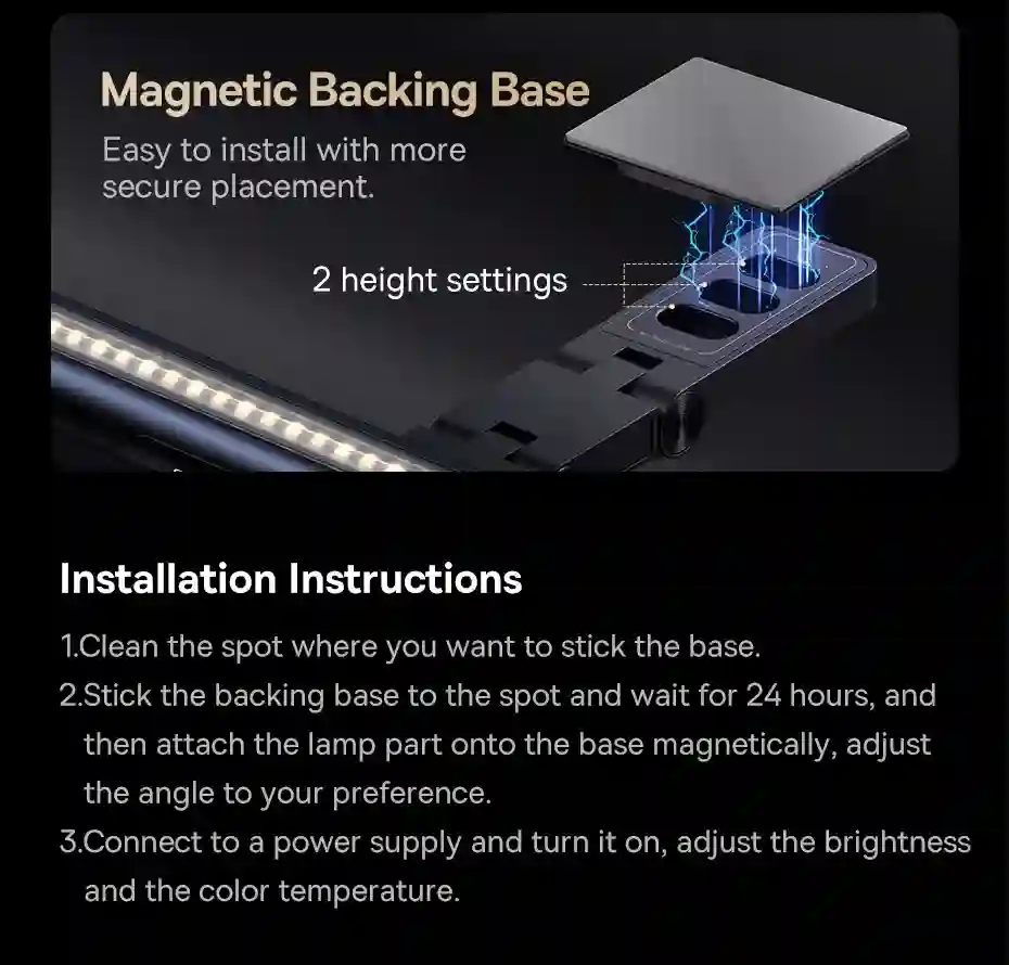 【New Sale】Baseus Magnetic Computer Screen Light Desk Lamp Laptop Hanging USB Light Table Lamp LED Monitor Light Reading Light