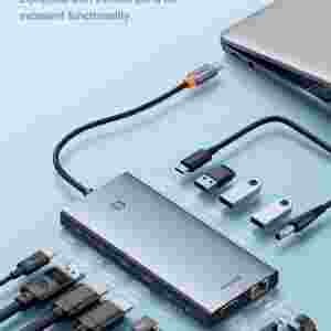 Baseus PortalJoy Series 13-Port HUB 13 in 1 DP 4K 60Hz 120Hz RJ45 VGA Converter PD 100W USB 3.0 2.0 For Macbook PC