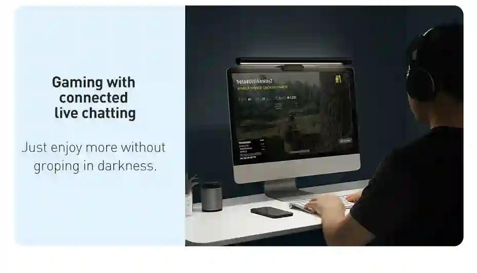 Baseus USB Asymmetric Light Source Screen Hanging Light Pro Black Screen Light Computer Lamp Led Desk Lamp For Reading Light