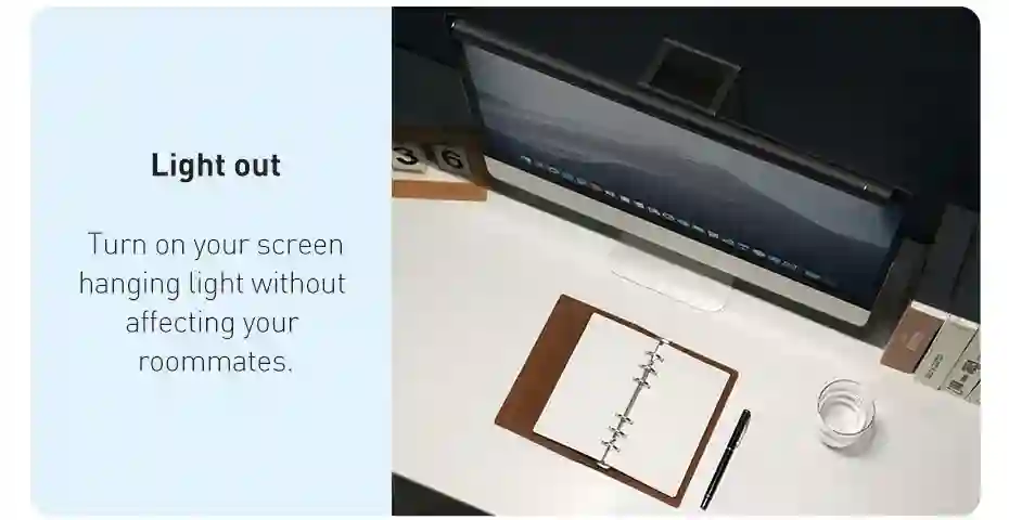 Baseus USB Asymmetric Light Source Screen Hanging Light Pro Black Screen Light Computer Lamp Led Desk Lamp For Reading Light