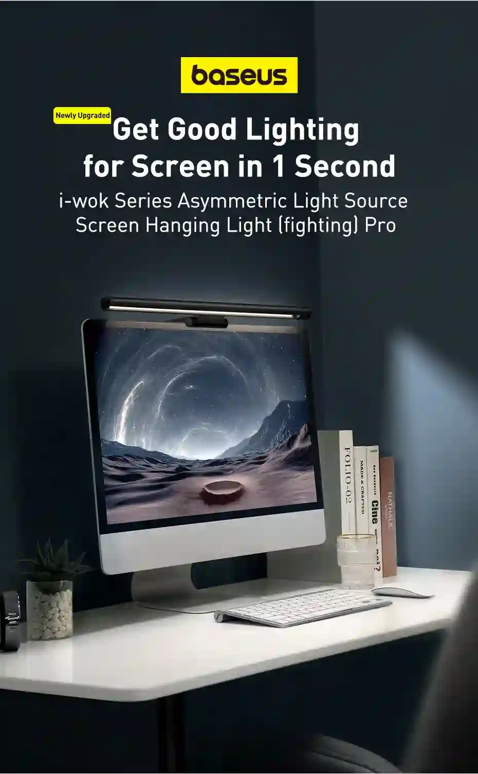 Baseus USB Asymmetric Light Source Screen Hanging Light Pro Black Screen Light Computer Lamp Led Desk Lamp For Reading Light