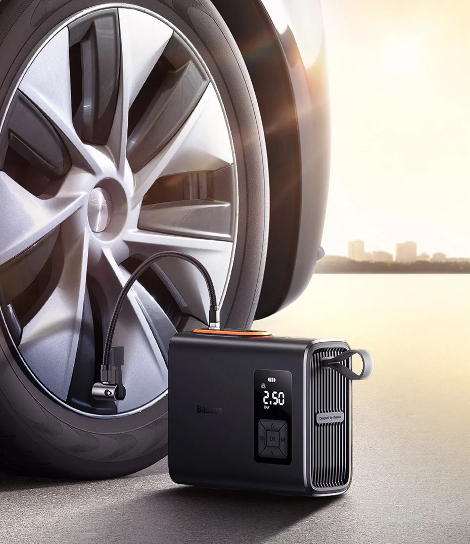 Baseus Tire Inflator Portable Air Compressor Pump Electric Wireless Dual Cylinder 250W for Car Bicycle Tyre Pressure Inflation
