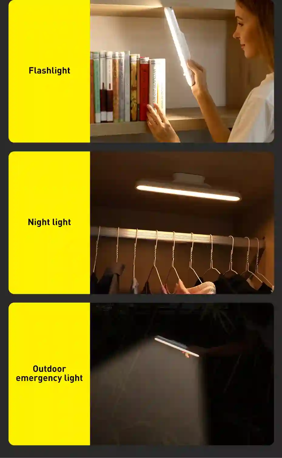 Baseus Desk Lamp Hanging Magnetic LED Table Lamp Chargeable Stepless Dimming Cabinet Light Night Light For Closet Wardrobe Lamp