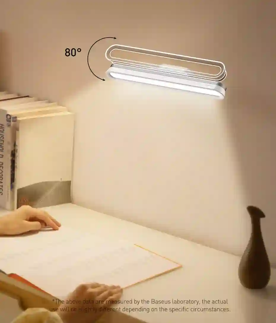 Baseus Desk Lamp Hanging Magnetic LED Table Lamp Chargeable Stepless Dimming Cabinet Light Night Light For Closet Wardrobe Lamp