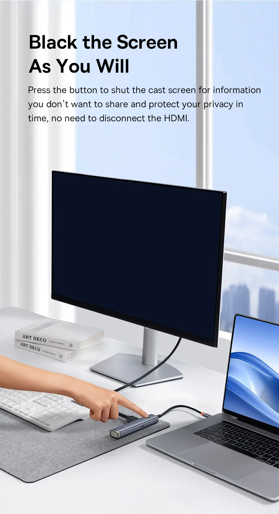 Baseus USB C Hub 4K 60Hz USB Type C 3.0 to HDMI-Compatible RJ45 PD 100W USB 3.0 Slim Adapter USB C Dock for MacBook Air USB HUB