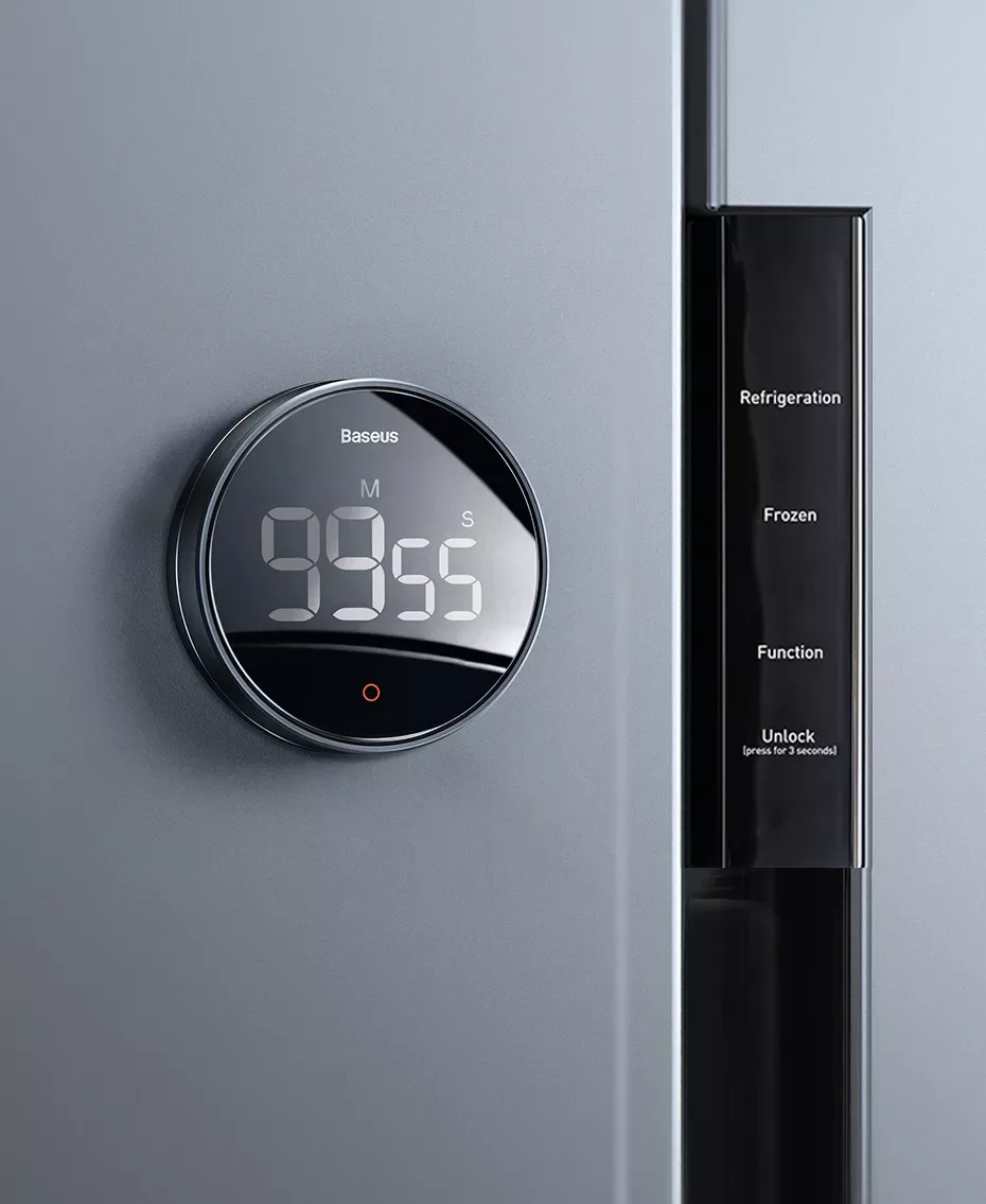 Baseus Magnetic Countdown Alarm Clock Kitchen Timer Manual Digital Timer Stand Desk Clock Cooking Timer Shower Study Stopwatch