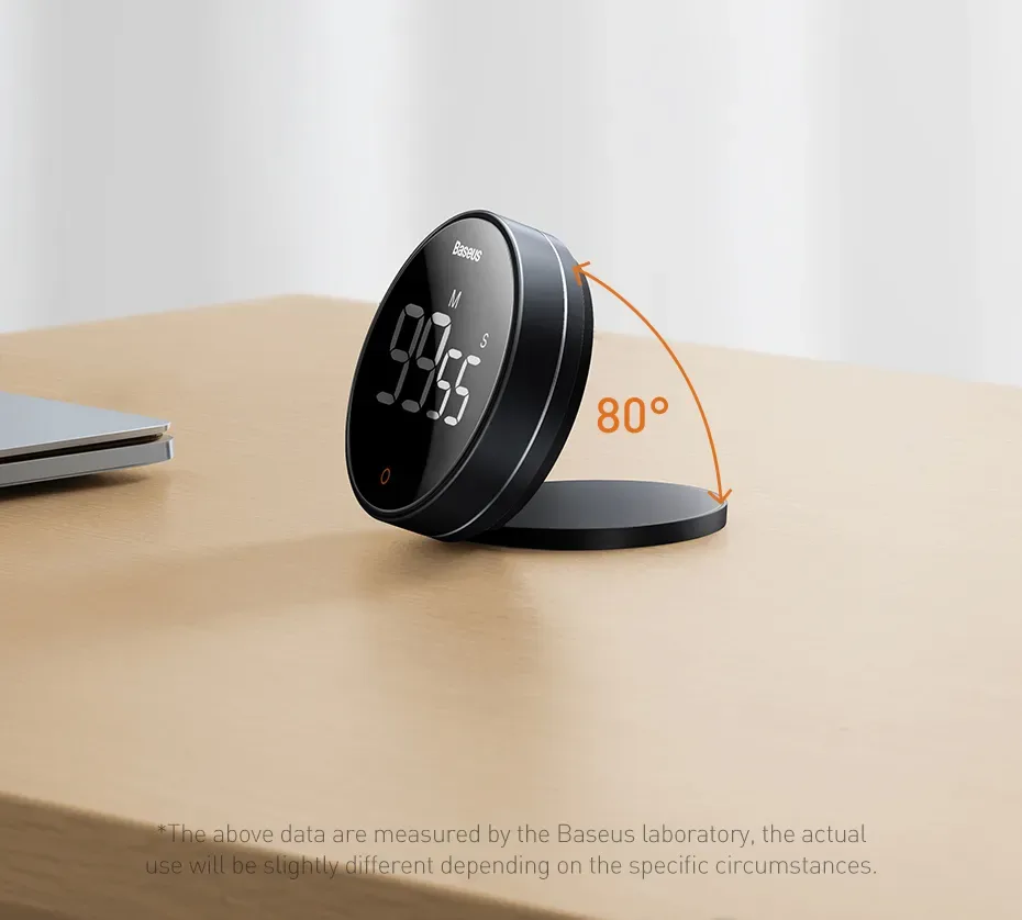 Baseus Magnetic Countdown Alarm Clock Kitchen Timer Manual Digital Timer Stand Desk Clock Cooking Timer Shower Study Stopwatch