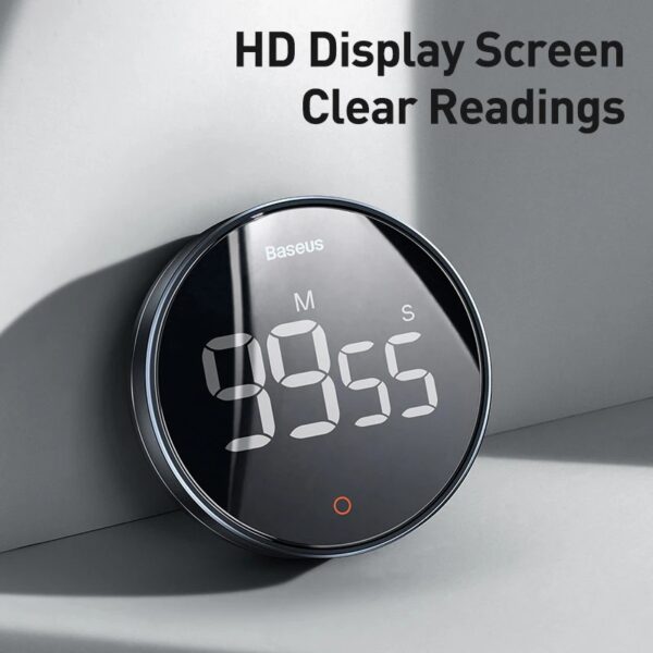 Baseus Magnetic Countdown Alarm Clock Kitchen Timer Manual Digital Timer Stand Desk Clock Cooking Timer - Image 6