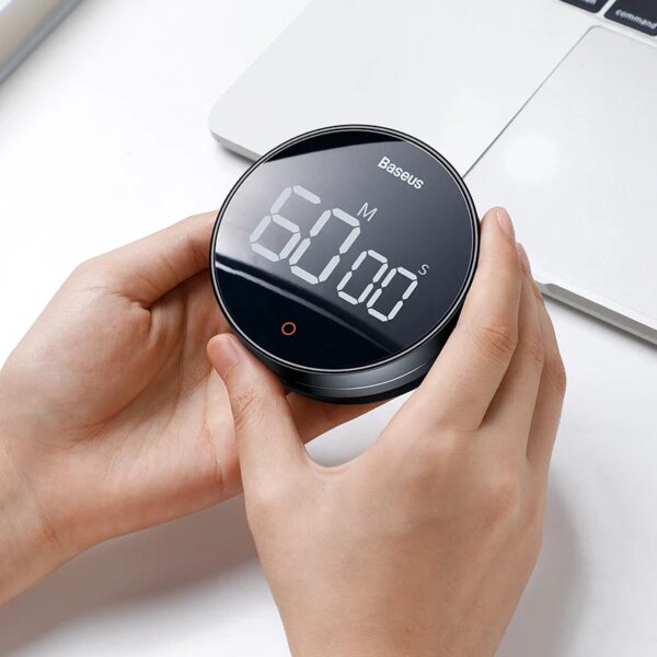 Baseus Magnetic Countdown Alarm Clock Kitchen Timer Manual Digital Timer Stand Desk Clock Cooking Timer - Image 2