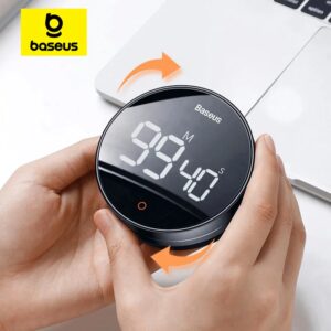 Baseus Magnetic Countdown Alarm Clock Kitchen Timer Manual Digital Timer Stand Desk Clock Cooking Timer