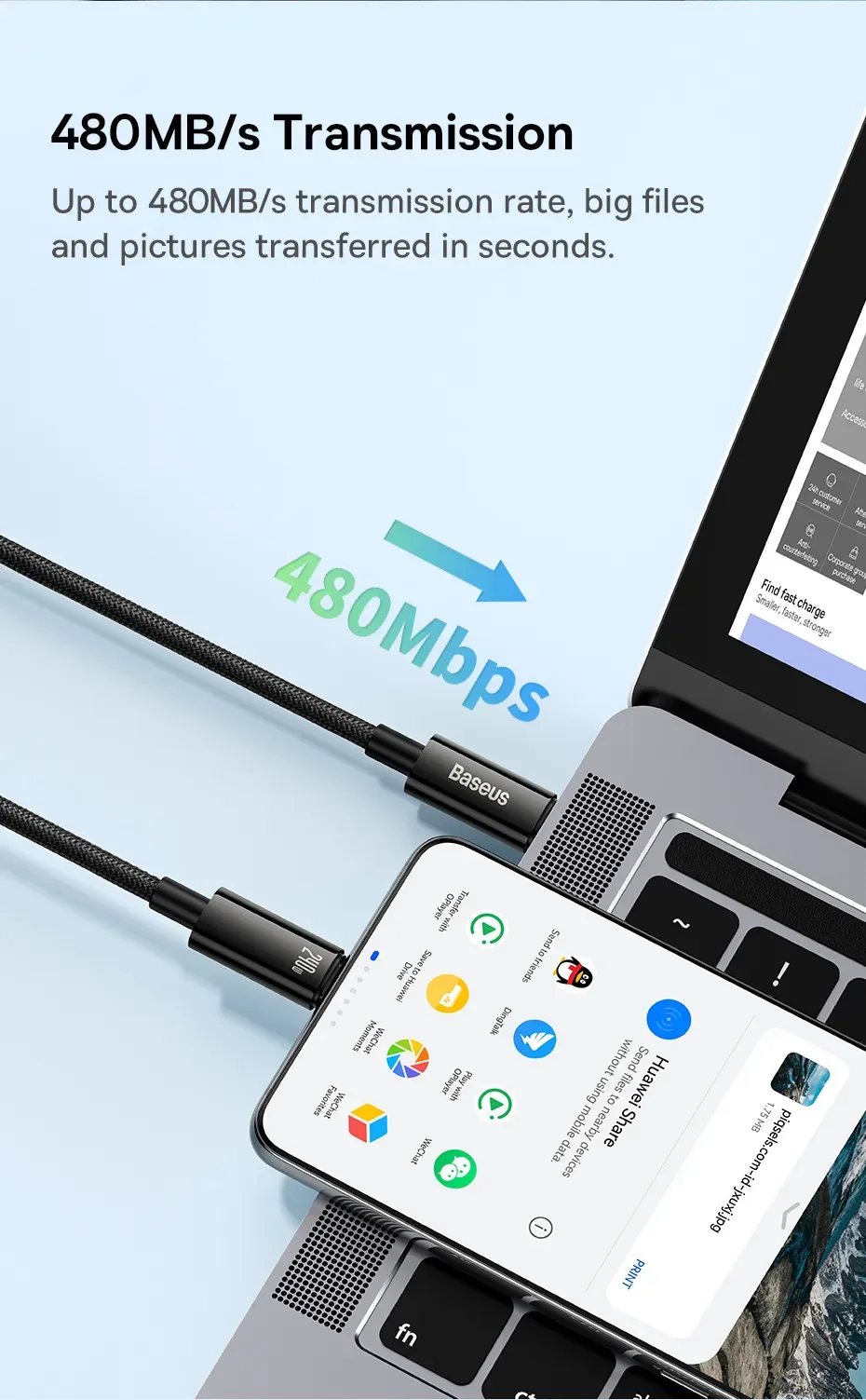 Baseus 240W USB Type C Cable for iPhone 15 PD3.1 Supercharge for Realme Samsung S23 5A Fast Charger Type C Cable for Macbook PC