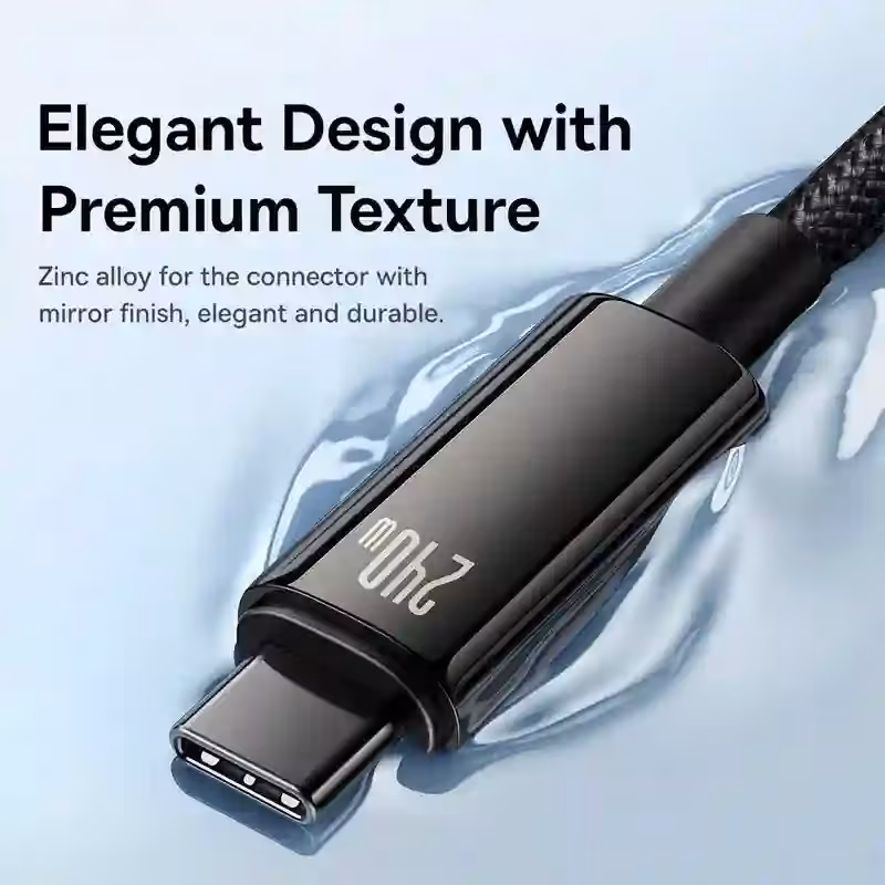 Baseus Tungsten Gold Type-C Fast Charging Cable 240W USB-C to USB-C PD3.1 Baseus Tungsten Gold Type-C Fast Charging Cable 240W USB-C to USB-C PD3.1 - Image 3