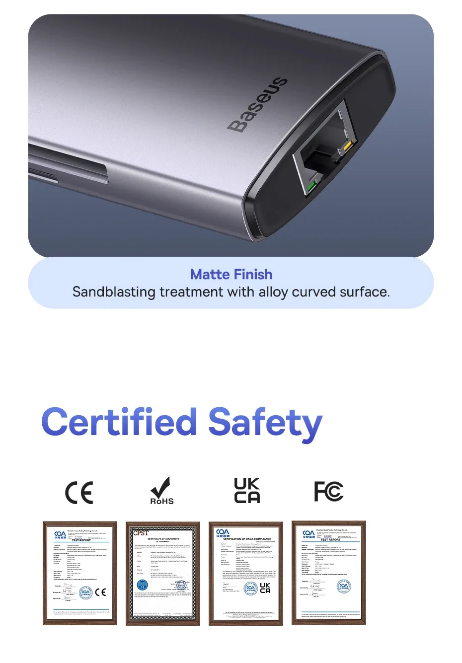 Baseus USB C 3.1 HUB 4K 60Hz Type C to HDMI-Compatible 8-in-1 Hub For RJ45 PD 100W SD TF Card Adapter For Macbook iPad Laptop PC