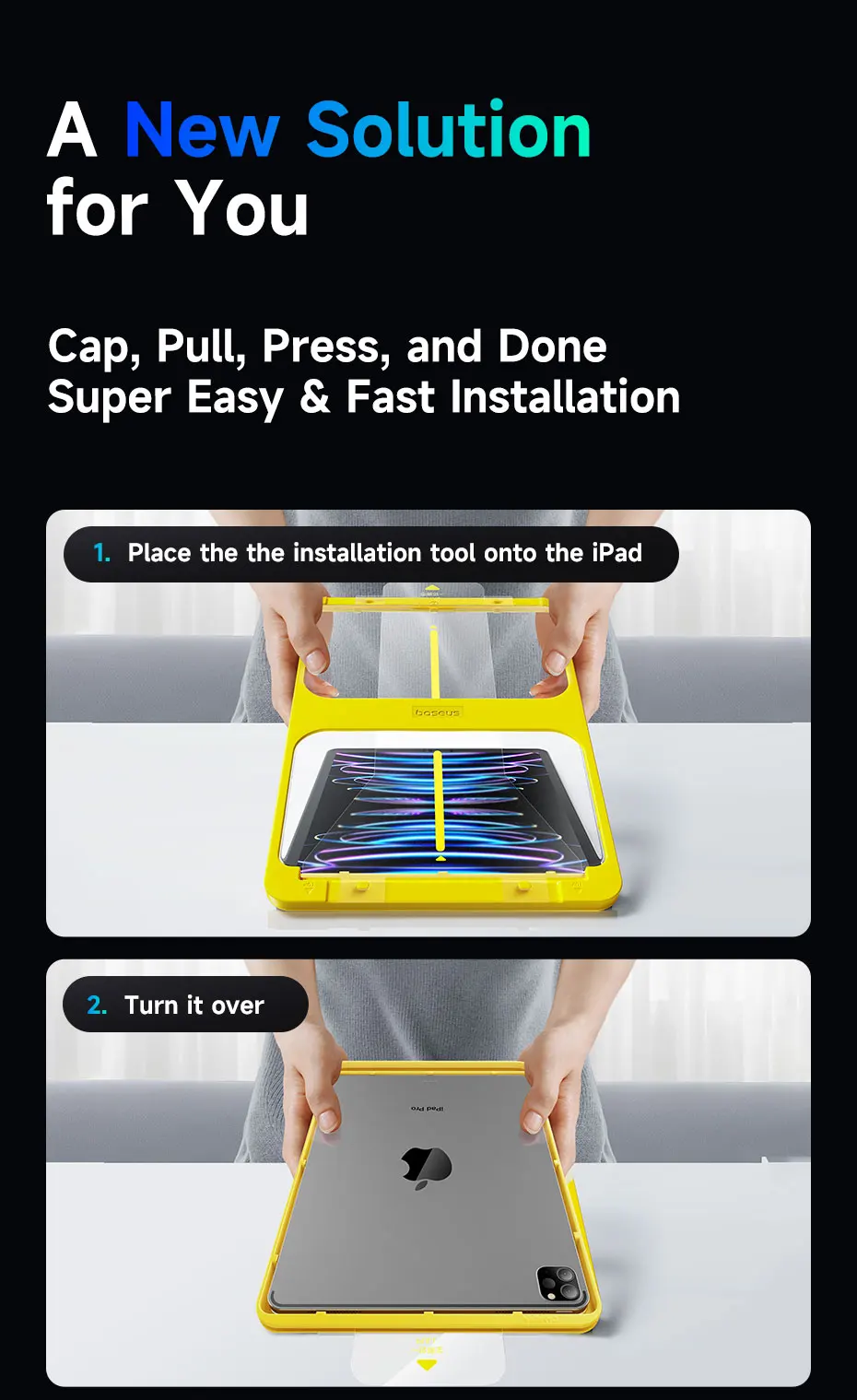 Baseus Tempered Glass for iPad Pro M4 for iPad Pro 13 11 2024 Screen Protector for iPad Air M2 Air 6 13 11 Inch Protective Film