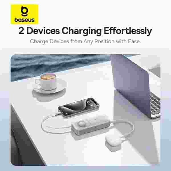 Baseus 30W Power Bank 10000mah with Built-in Retractable Type-C Cable Fast Charging for iPhone 15 Pro Max Xiaomi Samsung - Image 4