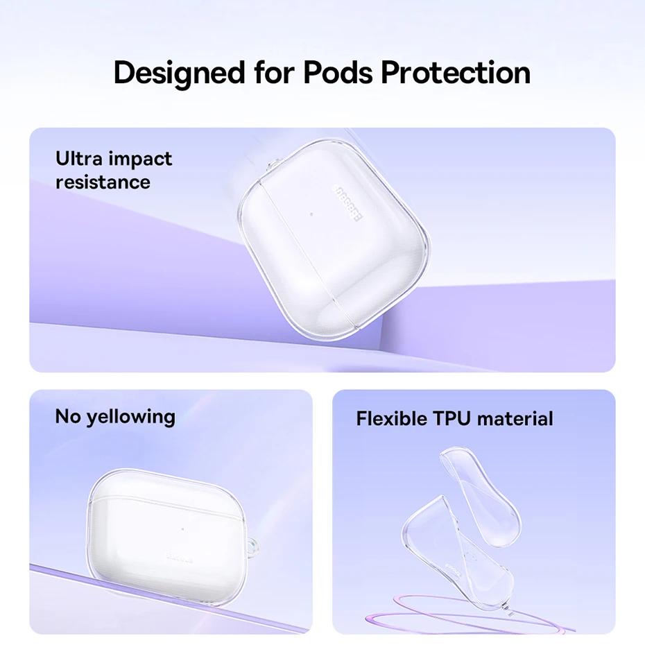 Baseus Crystal Series Protective Case for AirPods | Baseus TPU Earbuds Case For Apple Airpods Pro 3 2
