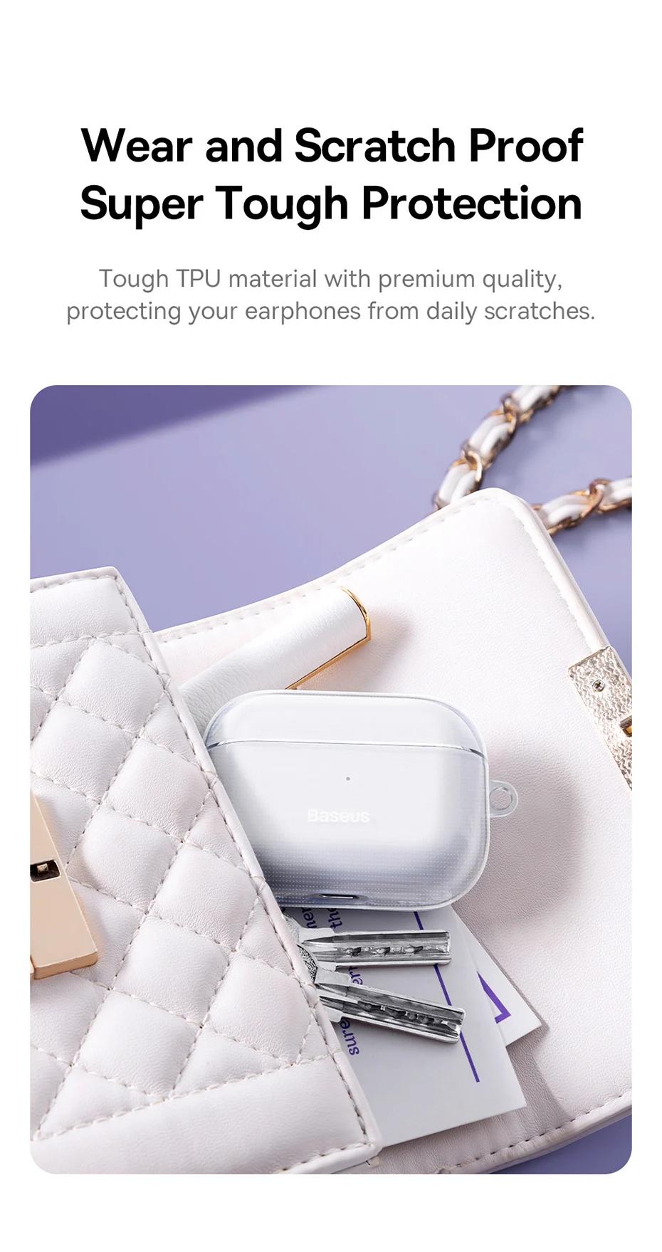 Baseus Crystal Series Protective Case for AirPods | Baseus TPU Earbuds Case For Apple Airpods Pro 3 2