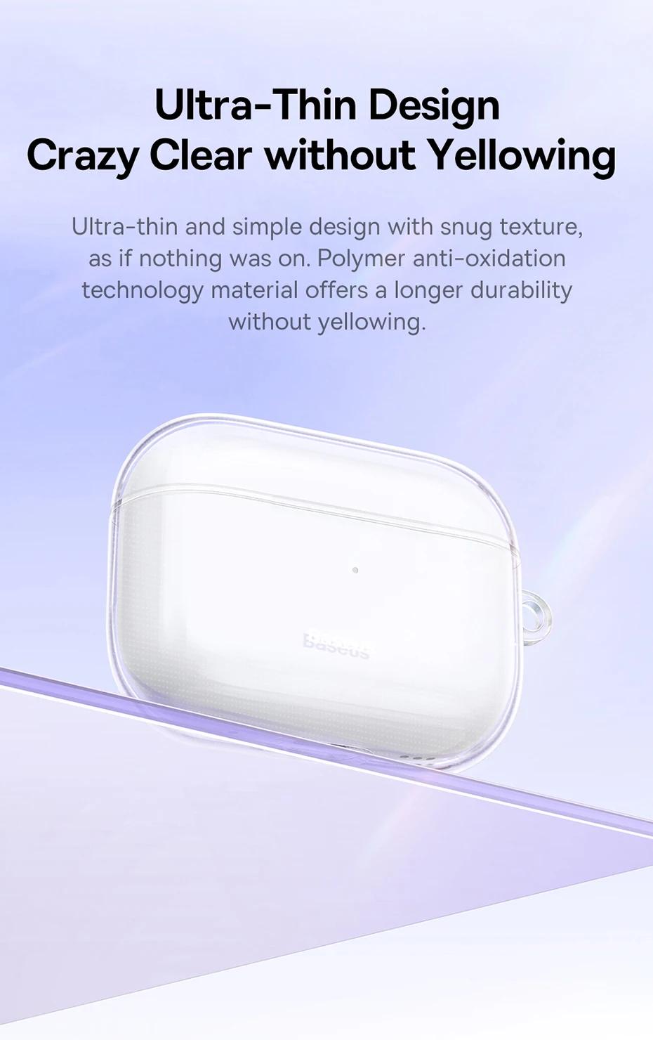 Baseus Crystal Series Protective Case for AirPods | Baseus TPU Earbuds Case For Apple Airpods Pro 3 2