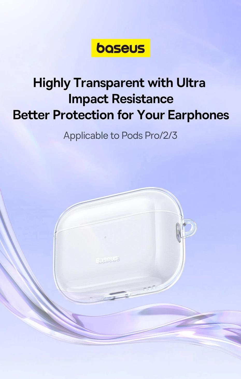 Baseus Crystal Series Protective Case for AirPods | Baseus TPU Earbuds Case For Apple Airpods Pro 3 2