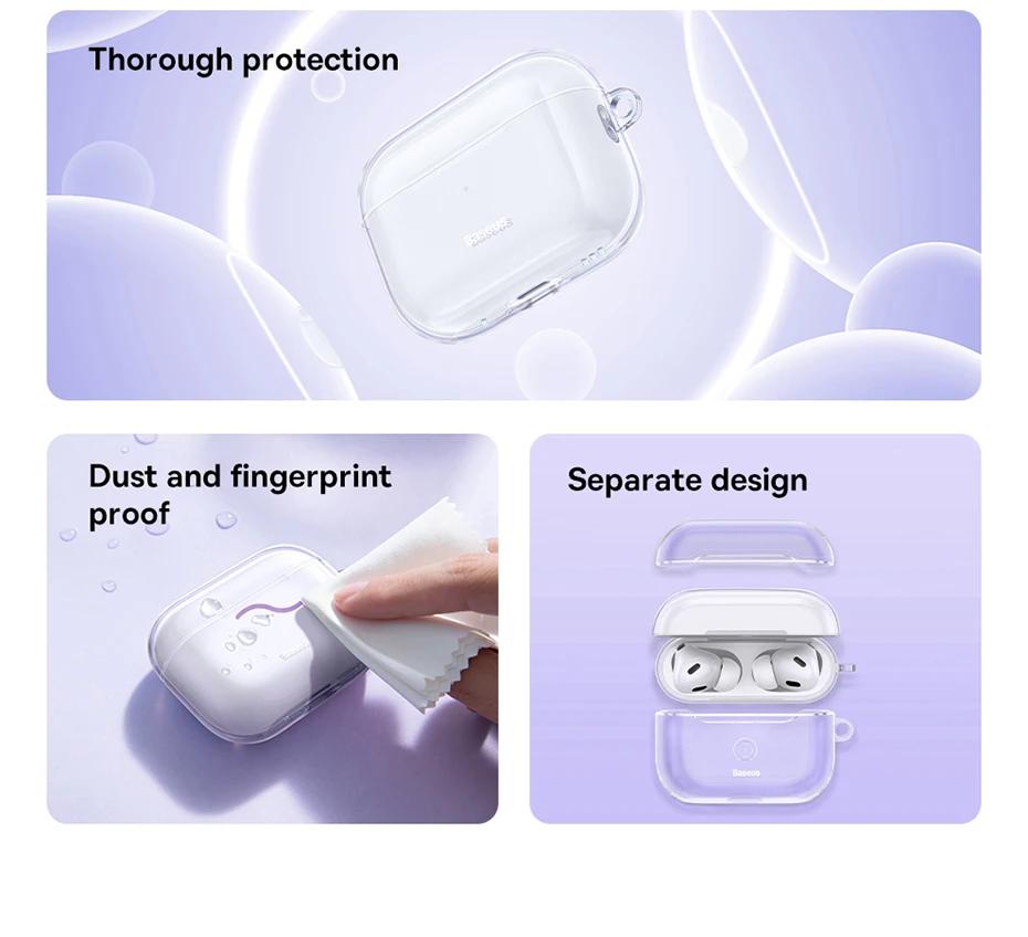 Baseus Crystal Series Protective Case for AirPods | Baseus TPU Earbuds Case For Apple Airpods Pro 3 2