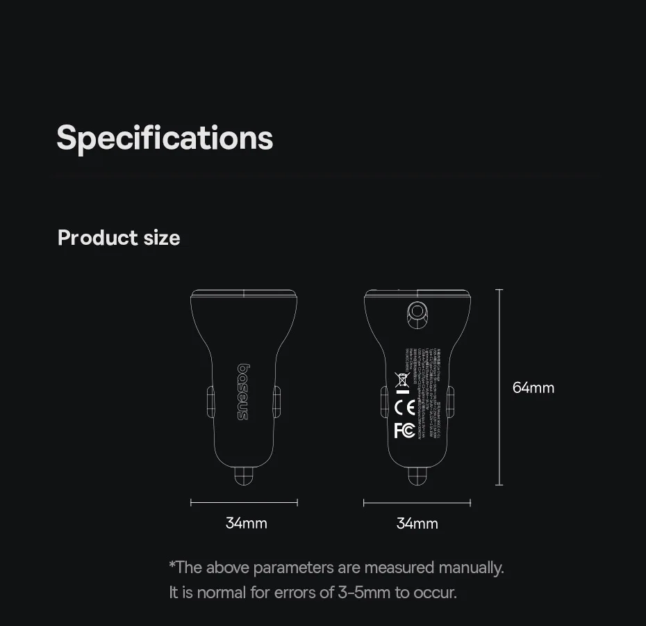Baseus 60W Car Charger Retractable Spring Cable PD QC SCP FCP AFC Fast Charging For iPhone Samsung Xiaomi Car Phone Charger