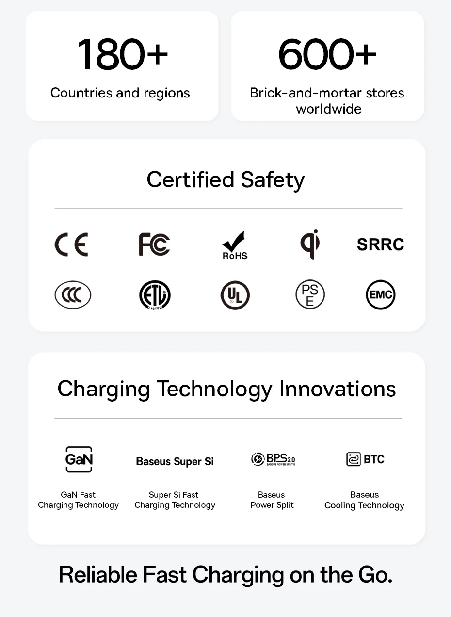 Baseus 60W 100W 30W Car Charger 4 ports Built in Dual Retractable Cable Fast Charging USB Type-C Car Phone Charger
