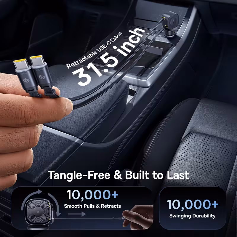 Baseus PrimeTrip VR2 Max 120W Car Charger with Dual Retractable Cables 4-Port Fast Charging Baseus PrimeTrip VR2 Max 120W Car Charger with Dual Retractable Cables 4-Port Fast Charging - Image 4