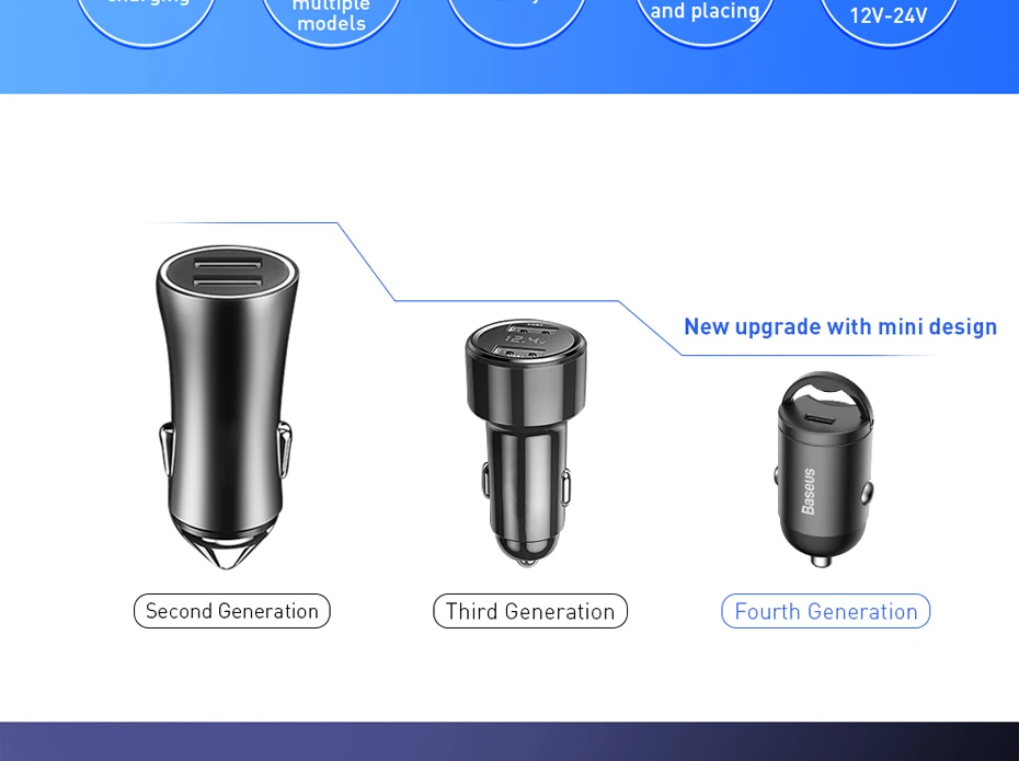 Baseus Car Charger USB Quick Charge 4.0 3.0 For iPhone Huawei Xiaomi Samsung Fast Charging USB Phone Mini Charger