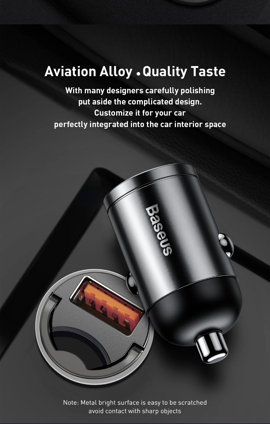 Baseus Car Charger USB Quick Charge 4.0 3.0 For iPhone Huawei Xiaomi Samsung Fast Charging USB Phone Mini Charger