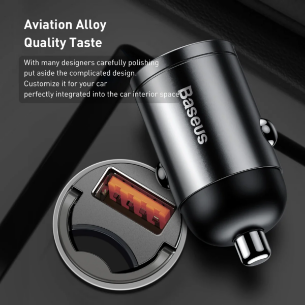 Baseus 30W Mini Car Charger USB Quick Charge 4.0 3.0 Type-C Fast Charging for iPhone Huawei Xiaomi Samsung - Image 5