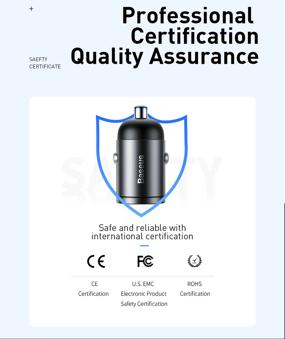 Baseus Car Charger USB Quick Charge 4.0 3.0 For iPhone Huawei Xiaomi Samsung Fast Charging USB Phone Mini Charger