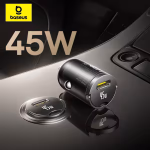 Baseus 45W Mini Car Charger UFCS PPS QC PD Fast Charging for iPhone 16 15 14 Samsung Xiaomi