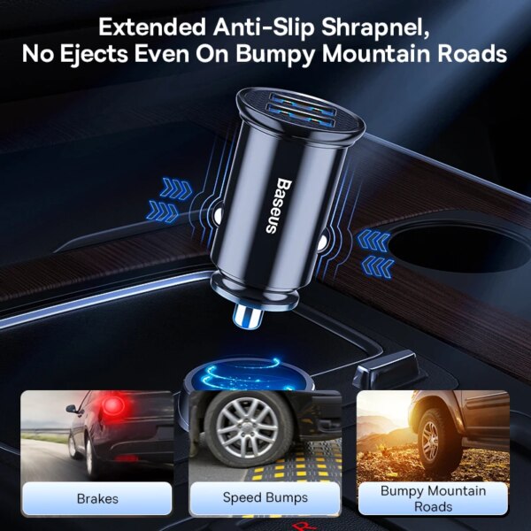 Baseus 30W USB Car Charger QC4.0 PD3.0 Fast Charging For iPhone Samsung Xiaomi Huawei - Image 4