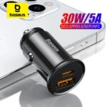 Baseus 30W USB Car Charger QC4.0 PD3.0 Fast Charging For iPhone Samsung Xiaomi Huawei