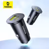 Baseus 30W Car Charger Fast Charging Dual Port USB Type-C PD QC for iPhone Samsung Xiaomi Huawei