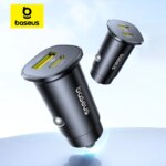 Baseus 30W Car Charger Fast Charging Dual Port USB Type-C PD QC for iPhone Samsung Xiaomi Huawei