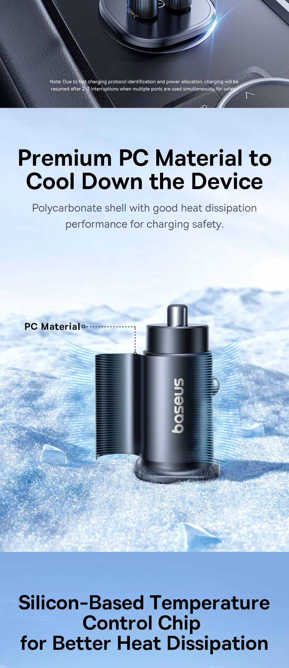 Baseus 30W Car Charger Fast Charging Dual Port USB Type-C PD QC FCP AFC For iPhone 16 15 Samsung S24 S25 Xiaomi Huawei Tablet