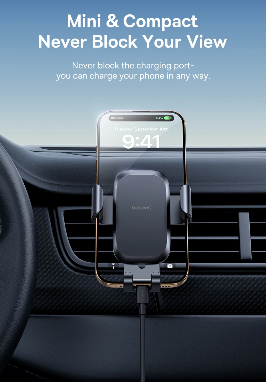 Baseus Metal Car Phone Holder Gravity Phone Stand Air Vent Car Holder Stand for iPhone Xiaomi Samsung Huawei Realme Moile Phone